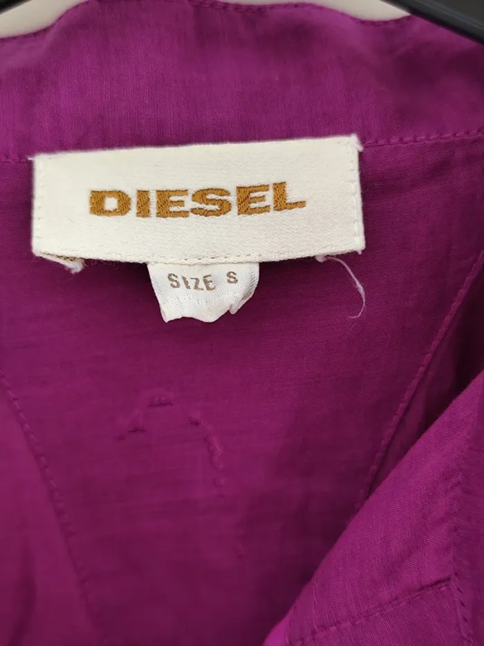 Belle chemise légère Diesel femme mauve coton et soie S parfait état - photo numéro 6