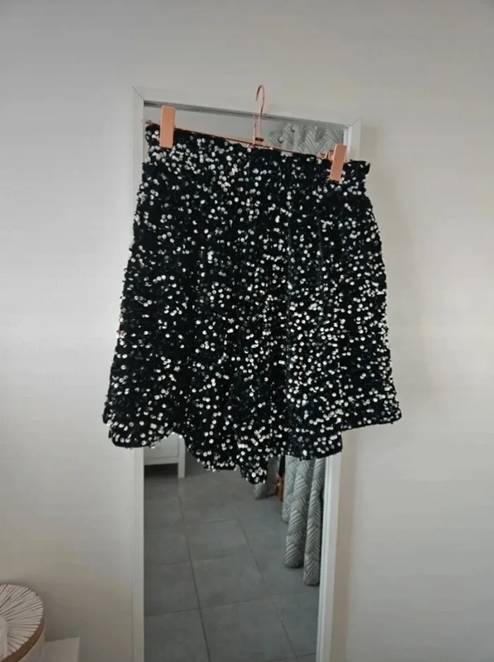 Short sequins argentés et velours Le dressing de nana - photo numéro 2