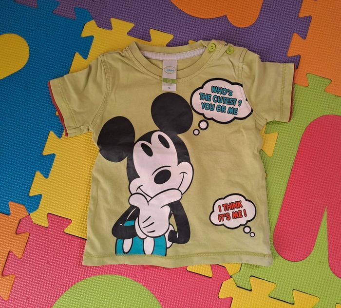 Ensemble t-shirt manches courtes short Mickey, Disney baby, taille 12 mois (74 cm) - photo numéro 2
