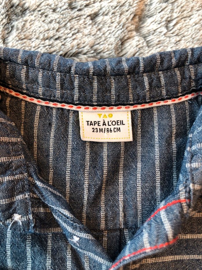 Chemise bleue rayures style jean TAO G2a - photo numéro 4