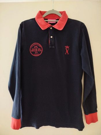 Polo rouge et marine Tour de Belle-Île taille S