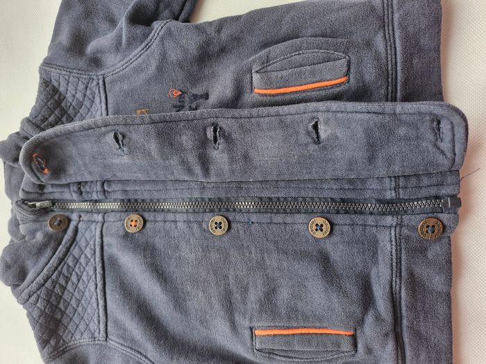 Manteau zippé 18 mois Obaïbi Bleu marine orange Inscription My Funny Factory avec petit robot - photo numéro 3