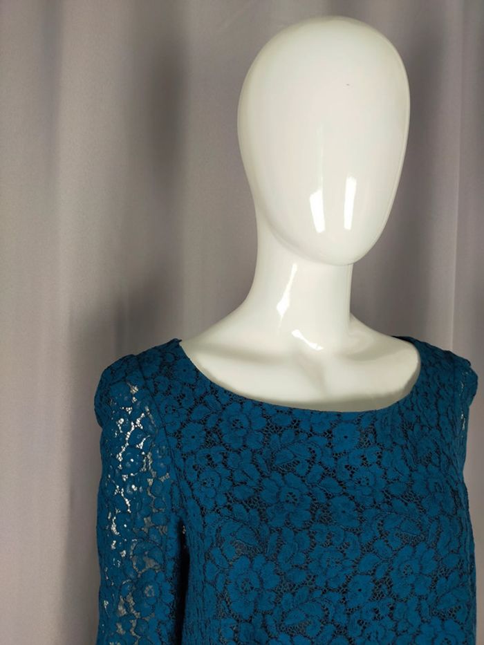 Robe en dentelle bleu nuit – Claudie Pierlot (Exclusivité) - photo numéro 3