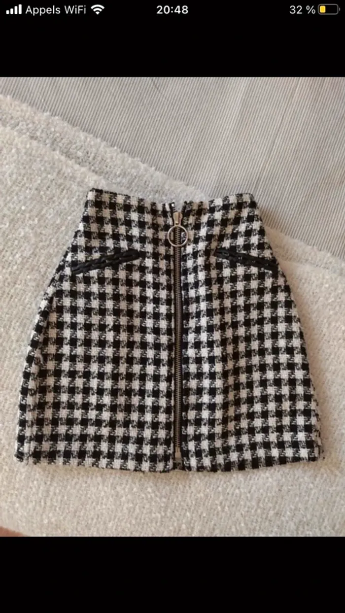 Jupe tweed fermeture