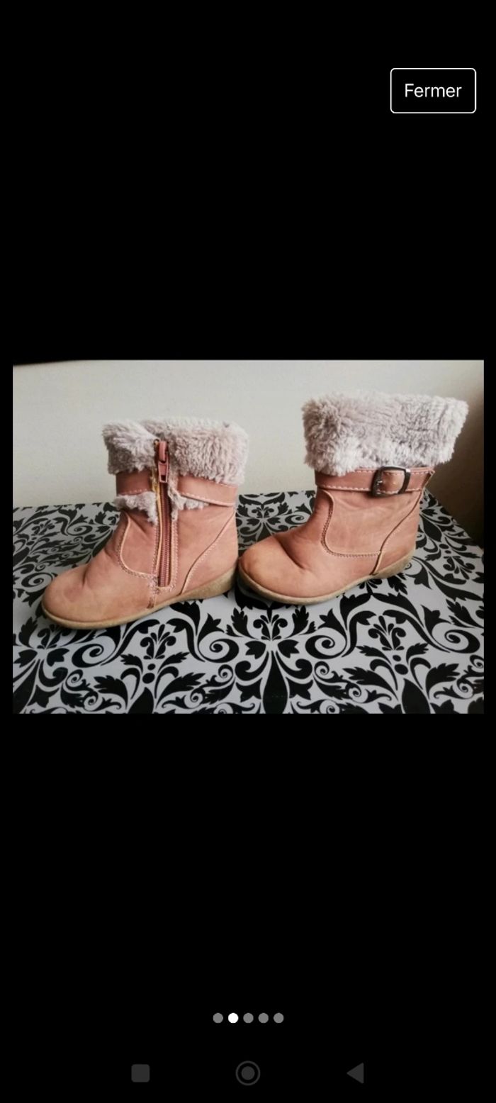 Botte rose fourrée taille 23 5€ - photo numéro 2