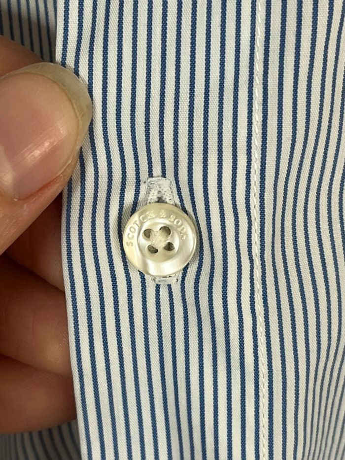 Chemise rayée bleue et blanche Scotch & Soda - photo numéro 3