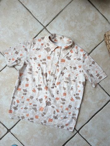 Haut vintage des années 70 à motif - taille S\M - neuf - 30% de laine