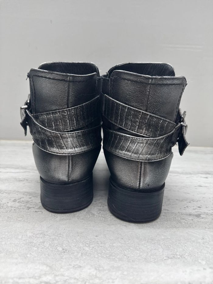 Bottines noir argenté Gemo 38 TBE - photo numéro 4
