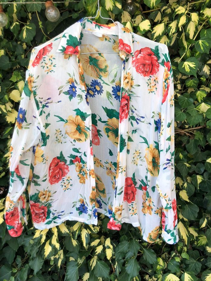 Chemisier fluide et léger à fleurs vintage