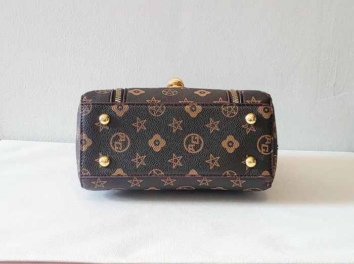 Sac à main marron imprimé doré – Élégant et tendance avec bandoulière - photo numéro 5