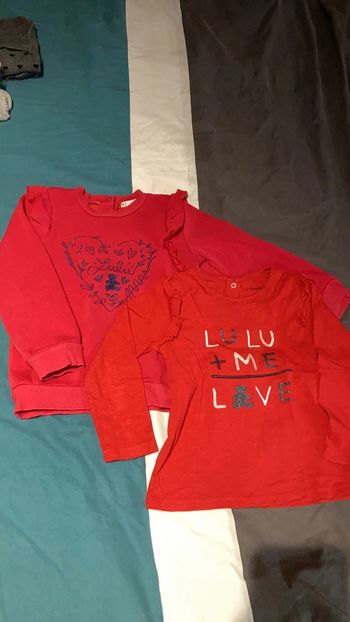 Lot 1 sweat shirt + 1 tee shirt Manches longues