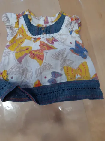 Robe fille 1 mois Chicco motifs papillons multicolores