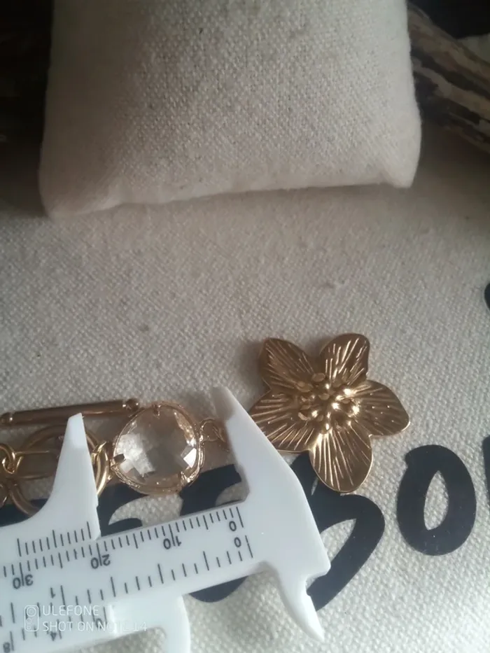 Collier fleur connecteur cristal de roche - photo numéro 2