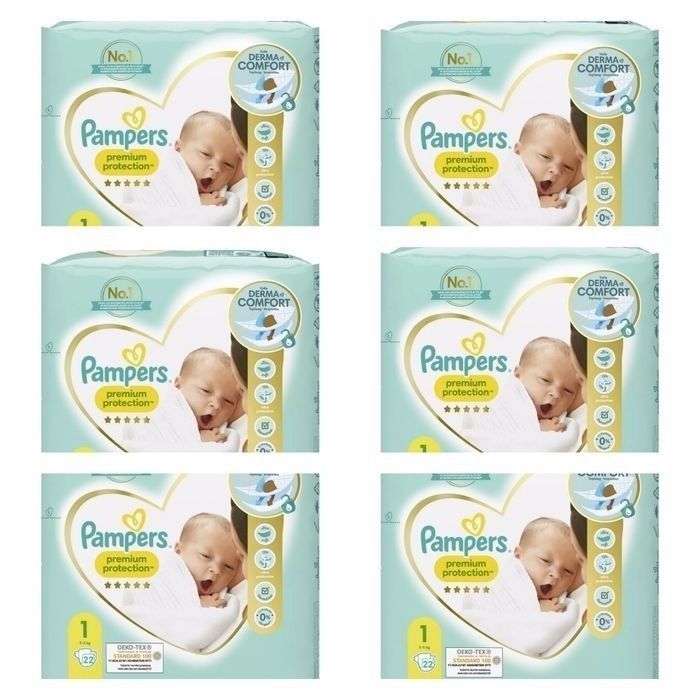 Lot de 132 Pampers Premium Protection 2-5 kg Taille 1 Neuf