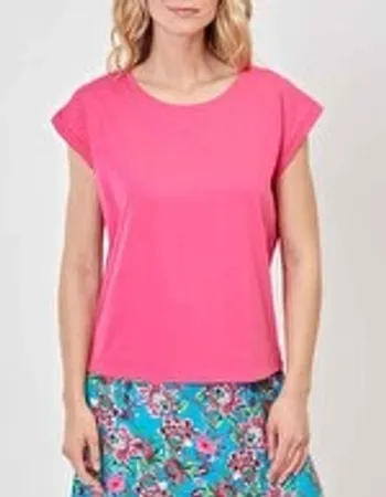 Tee shirt coton bio dentelle CEBANE - taille 46 - couleur framboise - La Fiancée