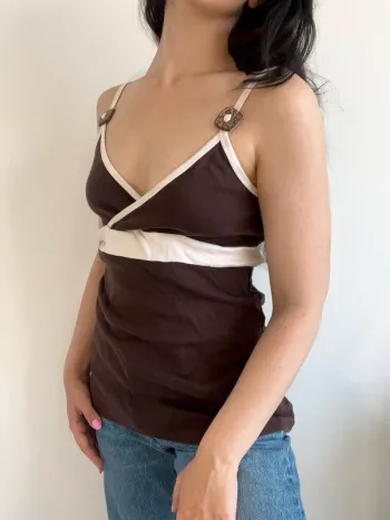Débardeur y2k années 2000 marron taille S 🌰