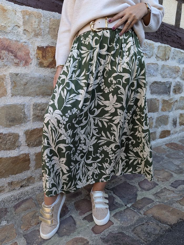 Jupe longue fleurie Pornic beige/kaki
Taille M/L