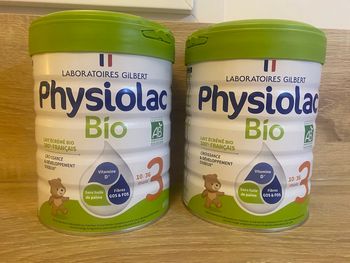 Lot 2 boîtes de lait de croissance 3 eme âge Physiolac Bio 