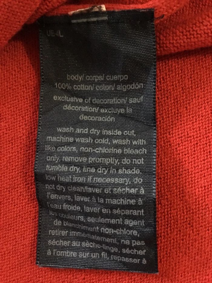 Pull col en v pour femme jacquard Tommy Hilfiger rouge taille M 085 - photo numéro 10