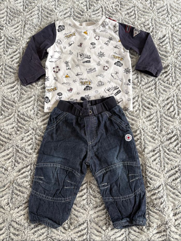 Ensemble t-shirt et jean Terre de Marins 9 mois - photo numéro 2
