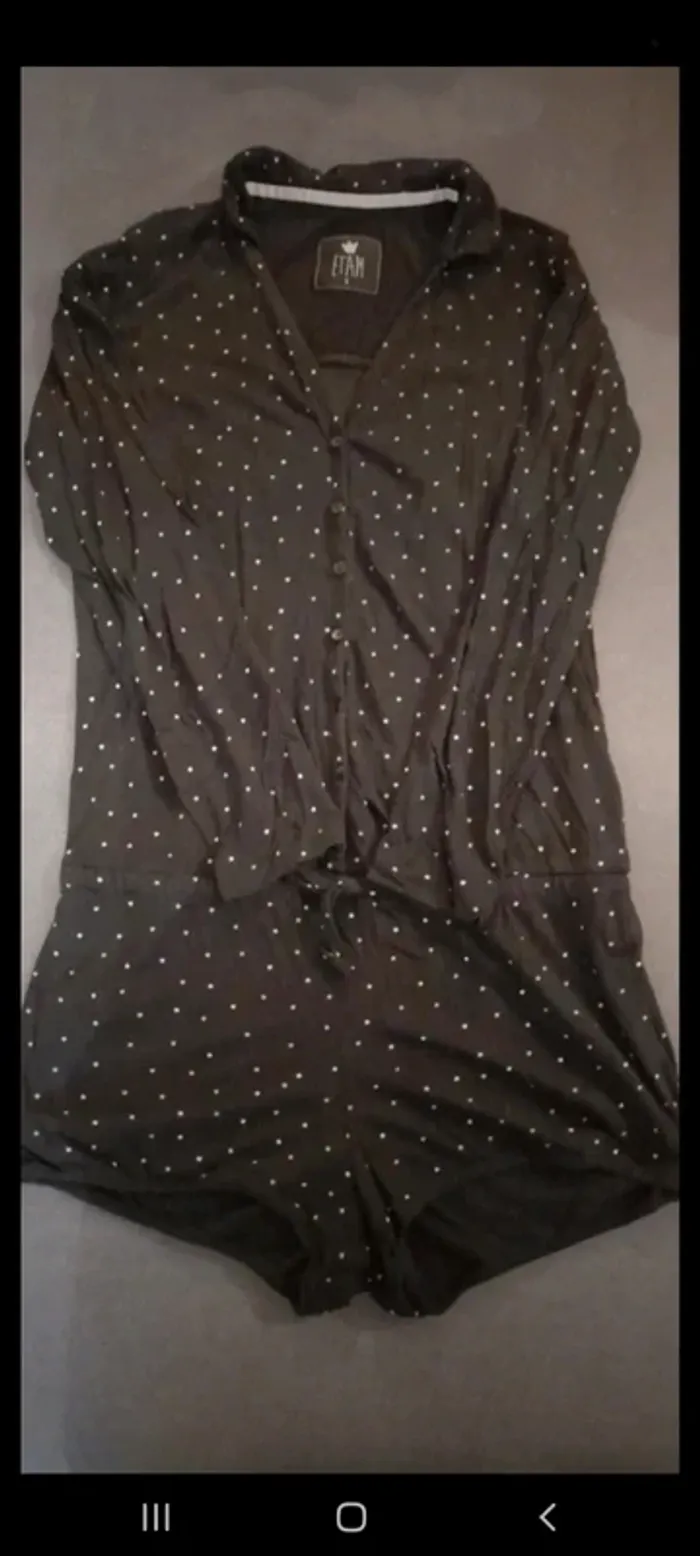 Combishort pyjama noir et dore etam taille S
