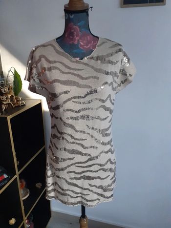 Robe pull sequin doré S 36