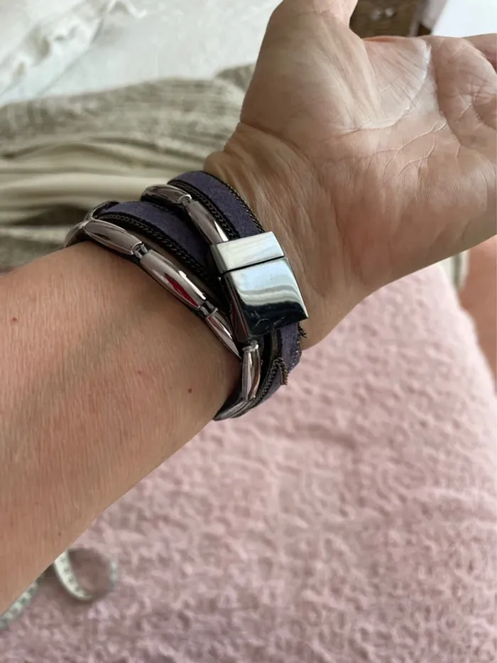 Bracelet Wrap mauve - photo numéro 2