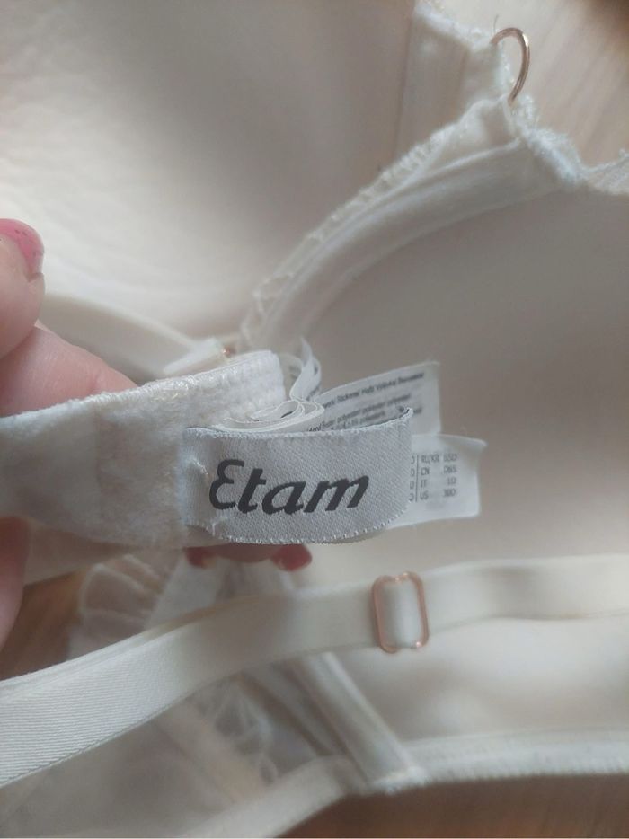 Lot 2 soutien gorge écru dentelle fille ado Etam 80D TBE 👙 - photo numéro 4