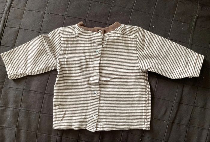 Tee shirt rayé à manches longues Kitchoun 3 mois - photo numéro 2