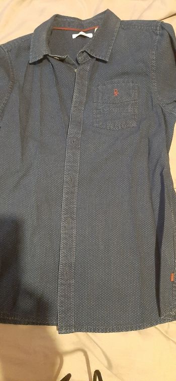 Chemise bleu à pois