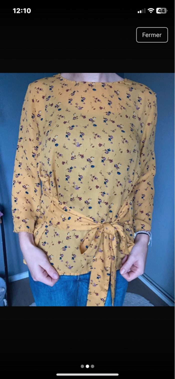 Blouse jaune moutard pigalle taille s - photo numéro 2
