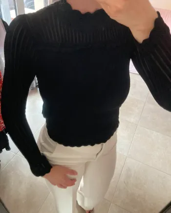 The kooples Top manches longues femme FPUL27024 bla01 taille 1 S col montant