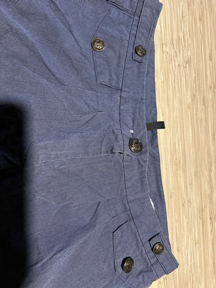 Short élégant L 40 Nafnaf bleu à rayures boutons ancre marine - photo numéro 2