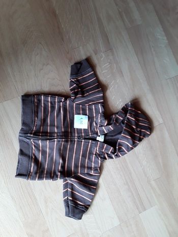 Sweat à capuche et fermeture éclair, (  Kimbaloo   ) 1mois