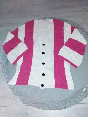 Gilet cardigan long maille