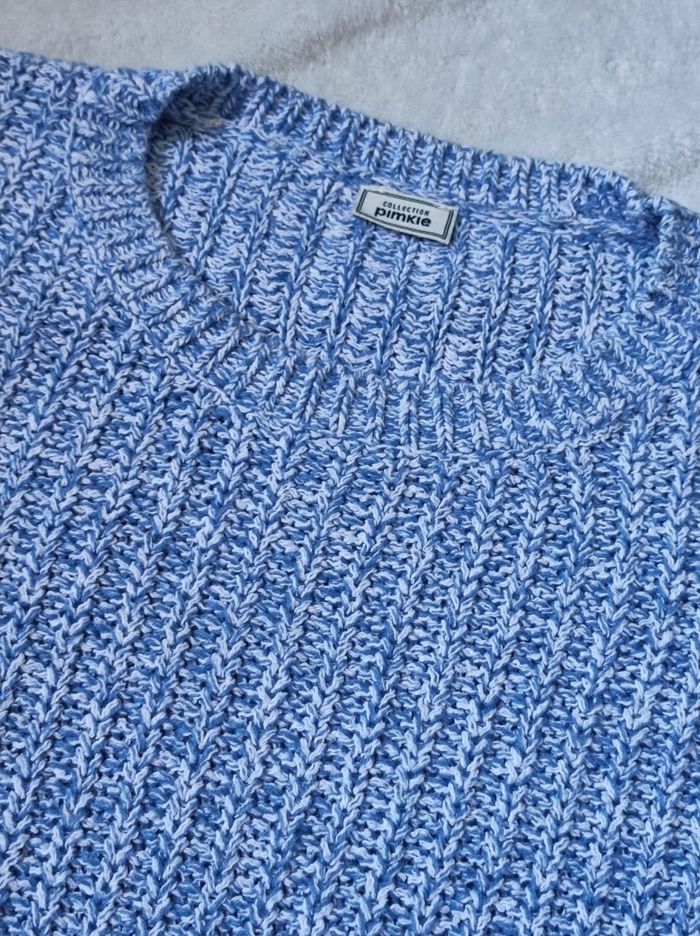 Pull tricot bleu taille unique - photo numéro 3