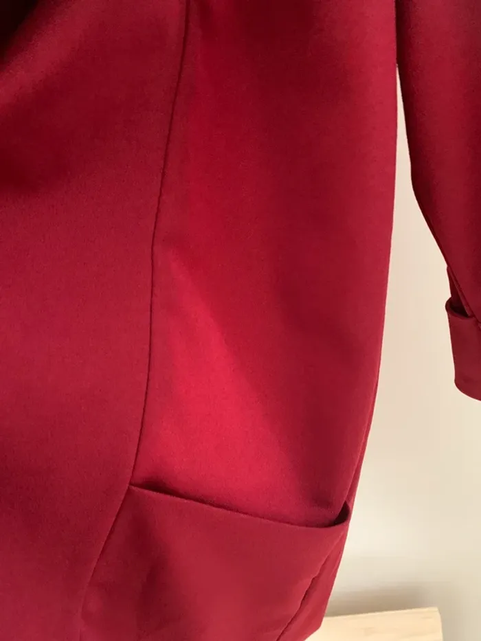 Veste fluide rouge bordeaux – style décontracté chic – taille S/M - photo numéro 3