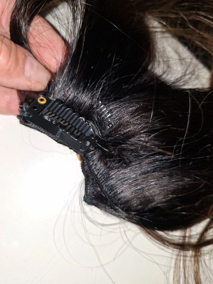 Extension de Cheveux a clips 30cm noir avec balayage - photo numéro 4