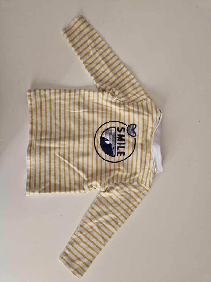 Polo rayé jaune bébé garçon 24 mois - photo numéro 4