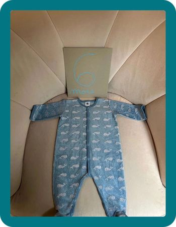 Pyjama velours baleines 6 mois - Petit Bateau