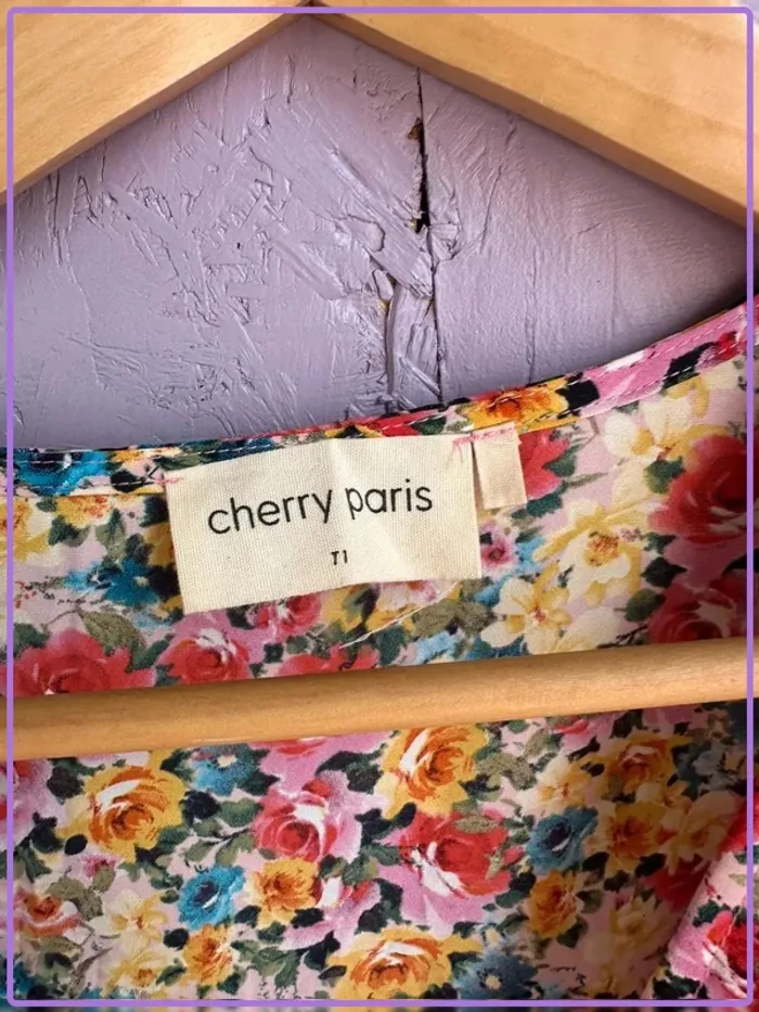 Robe Cherry Paris à fleurs - Taille S - photo numéro 3