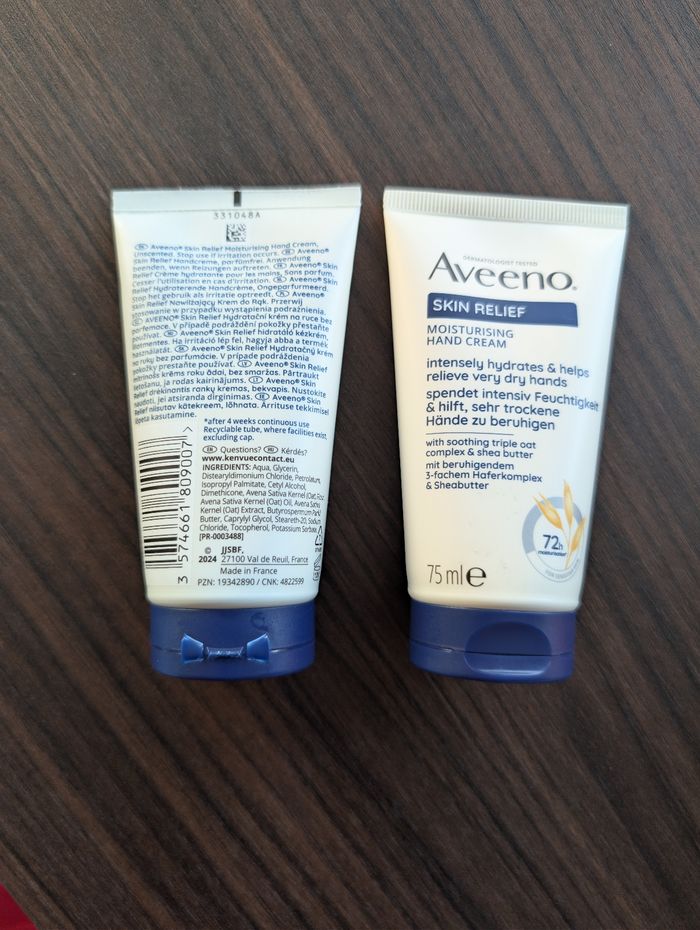 Crème mains hydratante Aveeno Skin Relief - 2 x 75 ml - photo numéro 3
