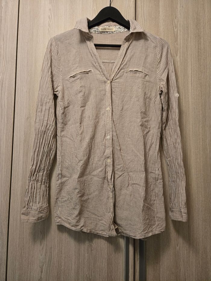 Chemise à rayures marron