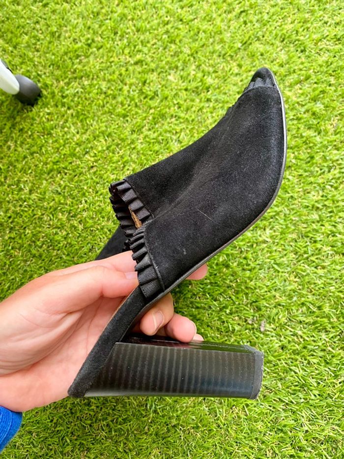 Mules en cuir à talons noires taille 40 - photo numéro 9