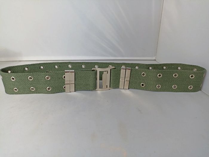 Ceinture toile gris vert