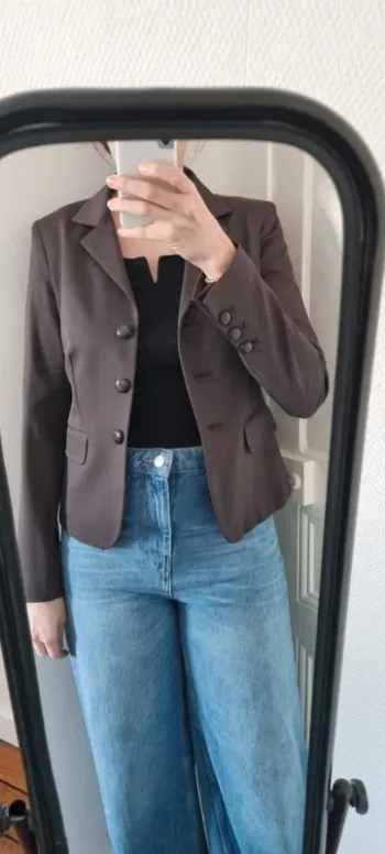 Veste blazer marron chocolat laine pinko 40