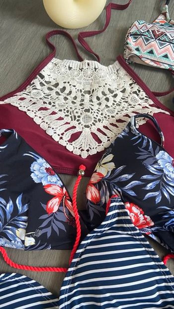 Lot de 5 Hauts de Maillot de Bain + 1 Maillot Une Pièce Bleu - photo numéro 3