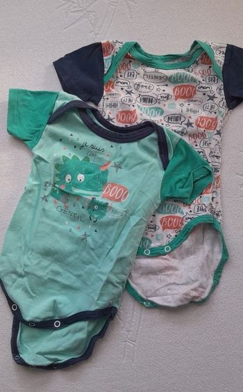 Lot 2 bodys manche courtes 6 mois
