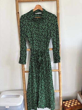 robe longue noire et verte Zara taille XS