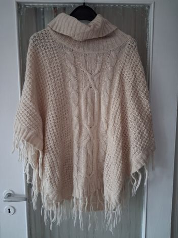Poncho femme Blue Seven M laine creme